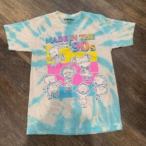 Vintage Nickelodeon Kids '90s Tie-Dye Tee - Blue & Cream